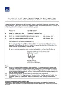 Employee liability policy - Cinnamon Club Full